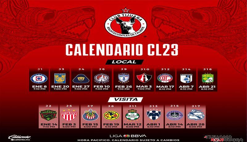 Xolos conoce a sus rivales y calendario del Clausura 2023 - Uniradio Informa