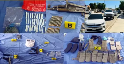 Armas de fuego, cargadores, cartuchos, narcótico y un vehículo