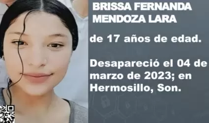 Se trata de localizar a Brissa Fernanda Mendoza Lara