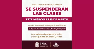 Por lluvias, suspenden clases en Baja California