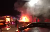 Por falla eléctrica se incendia patrulla cerca de gasolinera en Santa Fe