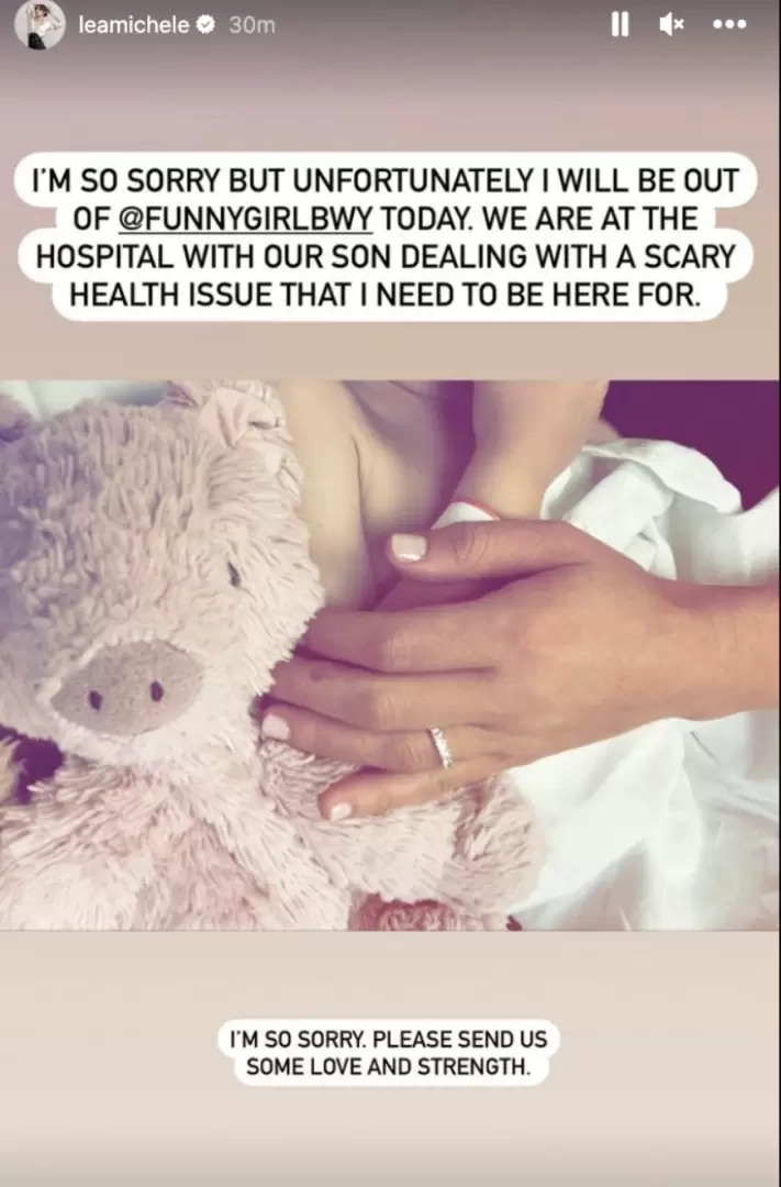 La actriz comparti� una fotograf�a de su hijo en el hospital.