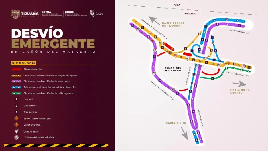 Desv�o emergente acceso a Playas de Tijuana