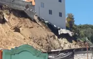 Continúa desplome por un deslave en La Sierra: Edificios en la ladera están a punto del colapso