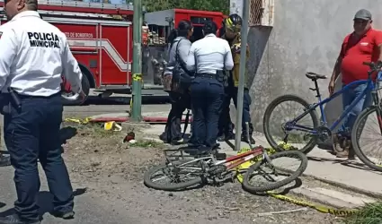 Vehículo de carga impacta a ciclista en la colonia Luis Encinas