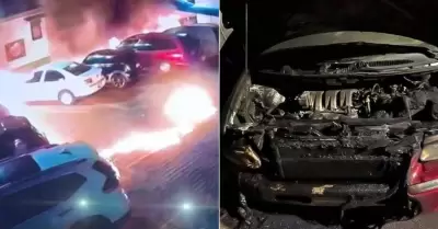 Autos incendiados en Morelia