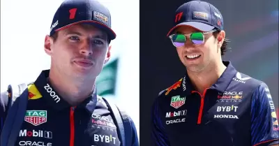 Max Verstappen y "Checo" Prez, pilotos de Red Bull