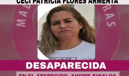Reportaron como desaparecida a Cecilia Flores Armenta