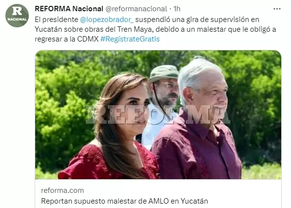 Tweet de Reforma