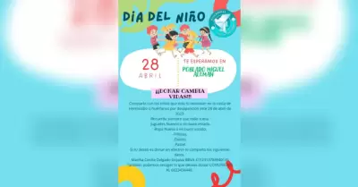 Invitaci�n festejo del d�a del ni�o