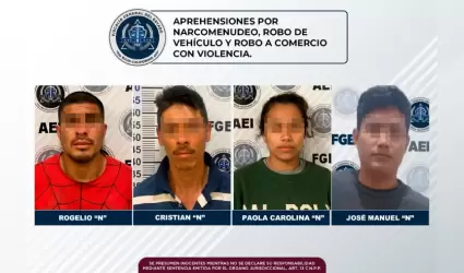 Arrestan a 4 sujetos por distintos delitos