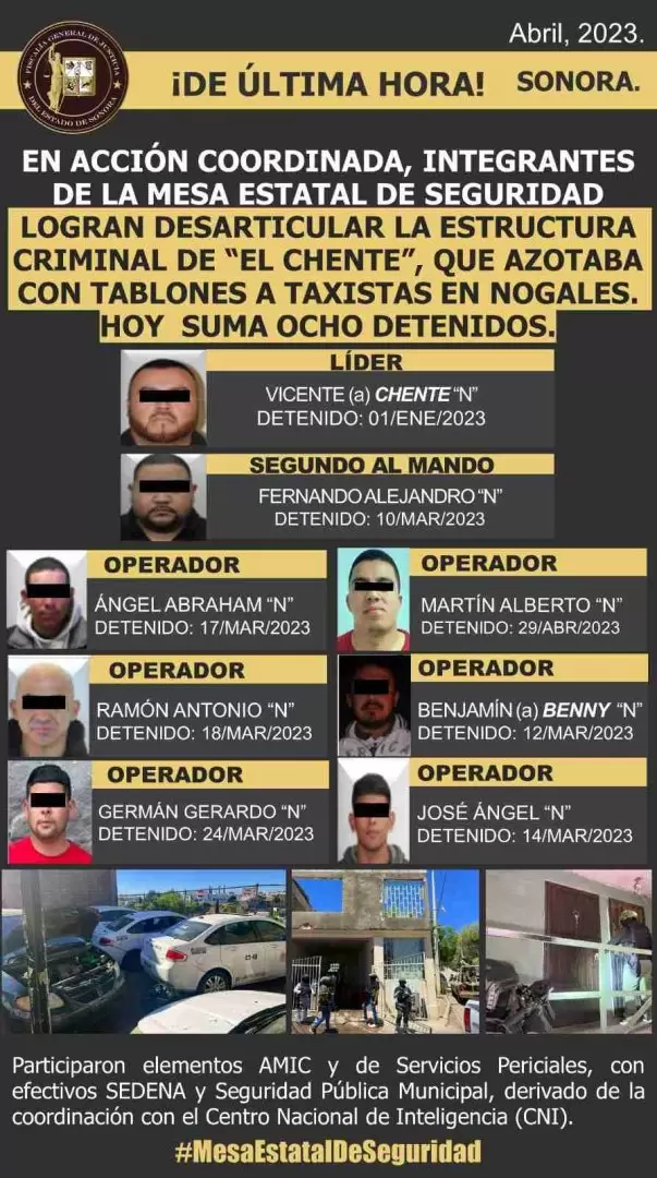 Detenidos en Nogales