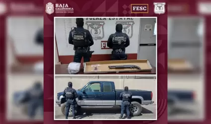 Arma de fuego y droga en auto abandonado