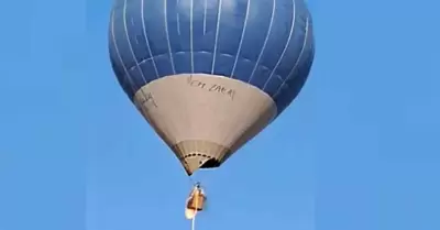 Incendio en globo aerost�tico en Teotihuac�n.