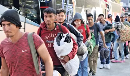 Migrantes en frontera sur de México