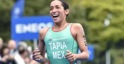 Brillante actuacin de la atleta mexicana Rosa Mara Tapia en la disciplina de T
