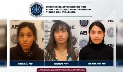 Arrestan a tres mujeres