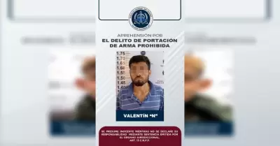 Arrestan a sujeto por portaci�n de arma prohibida