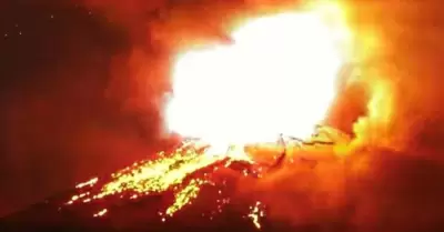 Así se vio la explosión del volcán Popocatépetl.