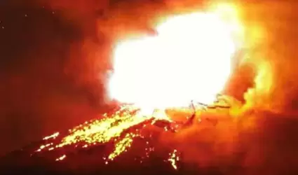 As se vio la explosin del volcn Popocatpetl.