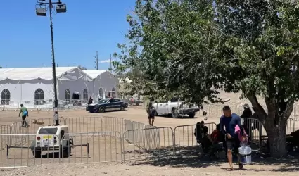 Campamento migrante en Ciudad Juárez