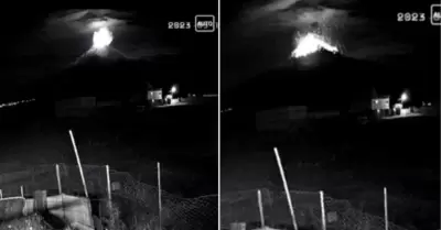 La explosión del Popocatépetl fue captada en una cámara de videovigilancia