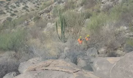 Combaten incendio en Cerro Johnson, al norte de Hermosillo