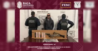 Aseguran arma de fuego y lanzagranadas en TJ