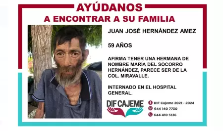 Buscan a familiares del señor Juan José Hernández Amez