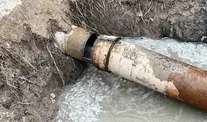 Reparaci�n de una aver�a en una l�nea de 20 pulgadas