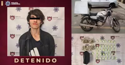 Joven detenido con cristal y moto robada