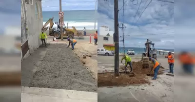 Obras en andador tur�stico de Playas de Tijuana