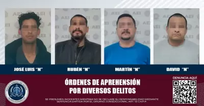 �rdenes de aprehensi�n por diversos delitos