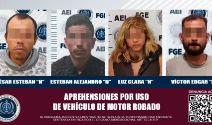 4 personas relacionadas con robo de auto