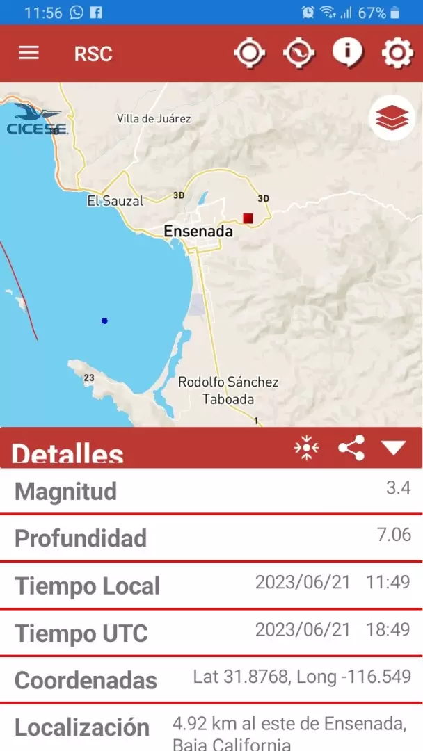 Mapa del movimiento s�smico