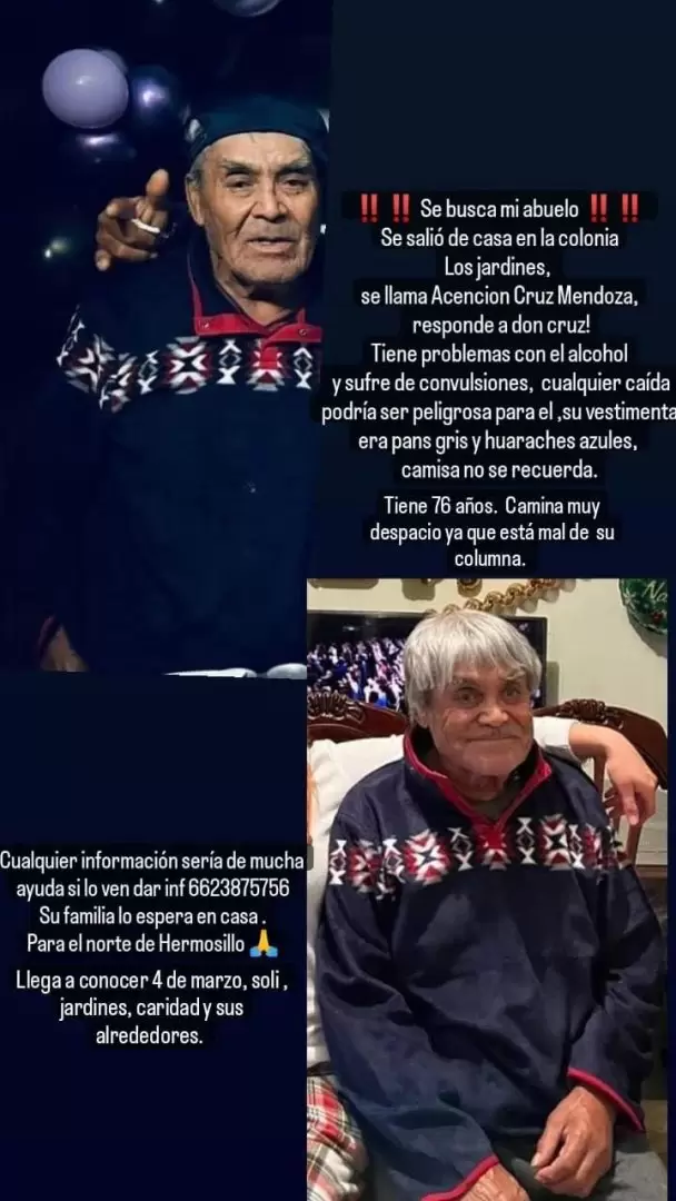 Ascencio Cruz Mendoza, desaparecido en Hermosillo