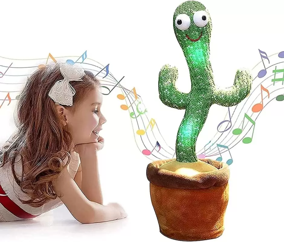 El cactus que baila repite lo que dices, juguete de peluche electrónico con  iluminación, juguetes de grabación de cactus que cantan
