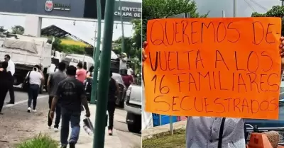 Familiares de "levantados" en Chiapas realizan bloqueos