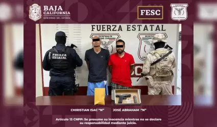 2 individuos con un arma de fuego en Mexicali