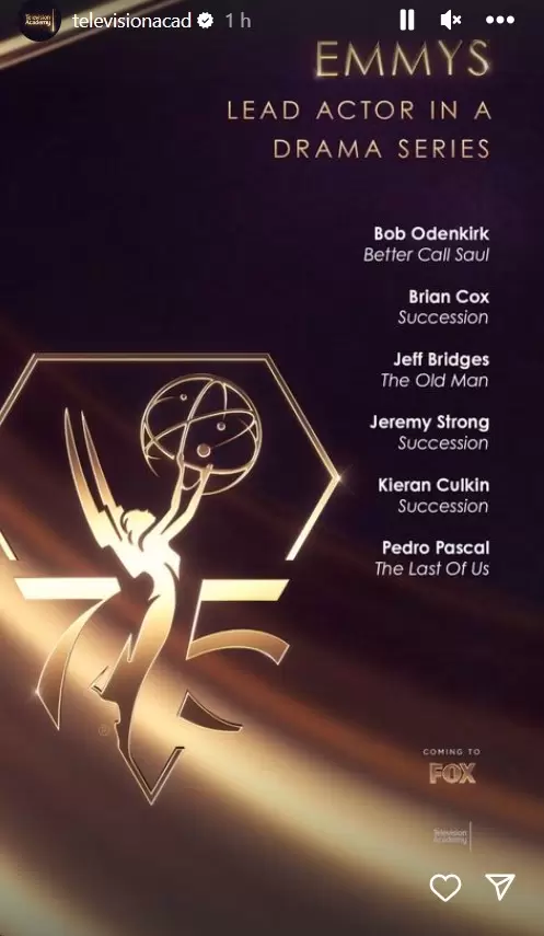 Pedro Pascal es nominado a un premio Emmy.