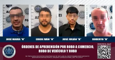 Cuatro personas capturadas por diversos delitos