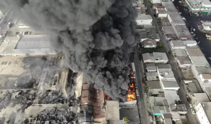 Contienen cuerpos de emergencia incendio en industria de La Mesa