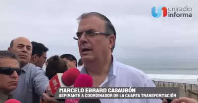 VIDEO: Ebrard se�ala que encuestas lo favorecen a �l y a Sheinbaum