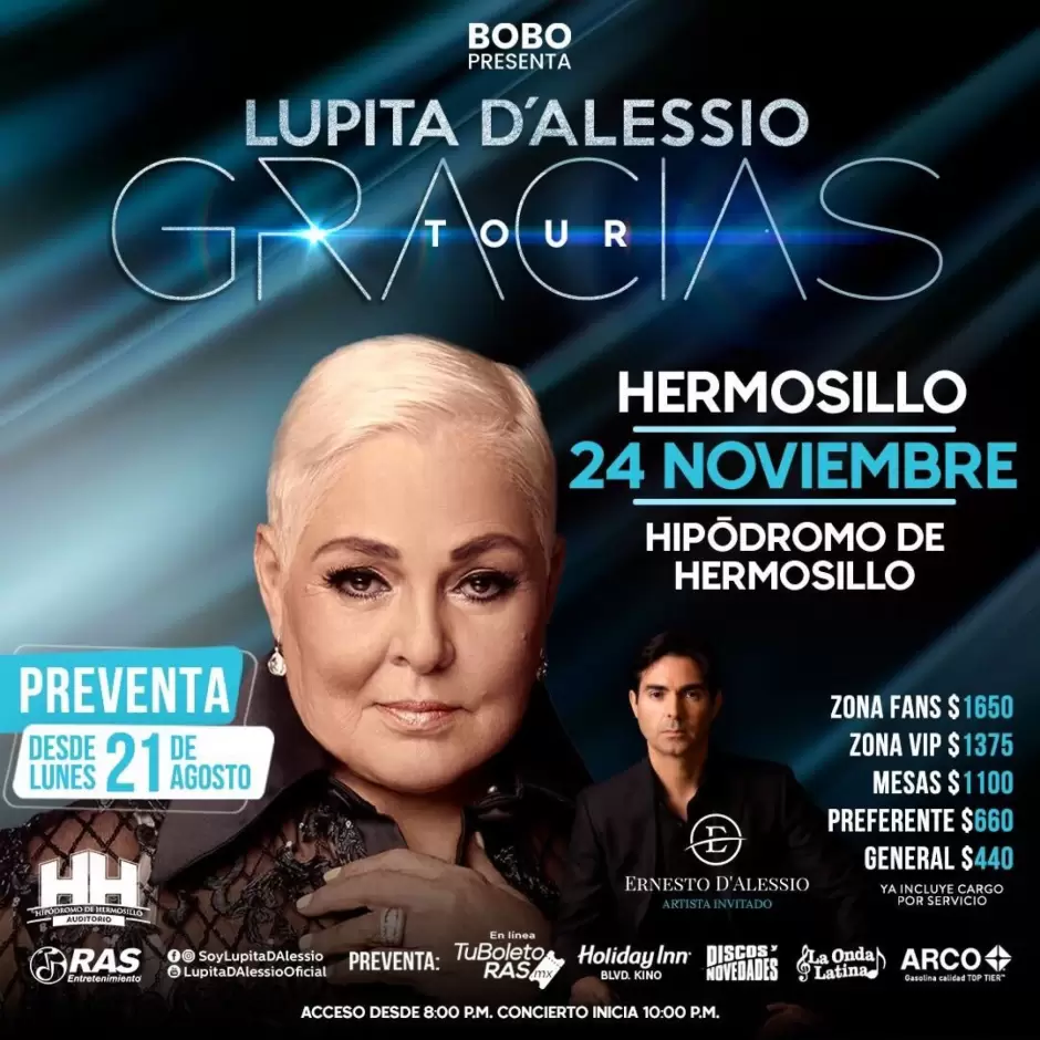 Lupita D'Alessio en Hermosillo.