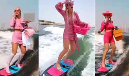 "Barbie Dubái" se vuelve viral por sus increíbles habilidades de surf