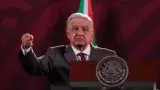 El presidente Andrés Manuel López Obrador durante la conferencia matutina desde 