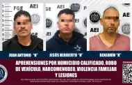 Tres prófugos de la justicia capturados por agentes de la Fiscalía General de BC