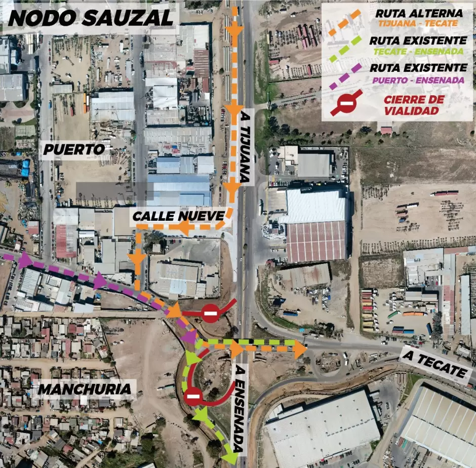 Apertura parcial de acceso en Nodo El Sauzal a partir de este mircoles 4 de octubre