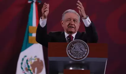 Presidente Andrés Manuel López Obrador durante conferencia matutina.