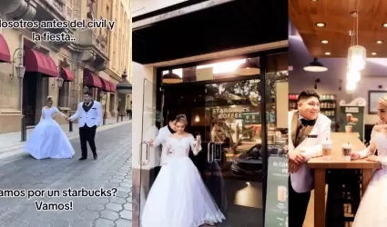 Pareja de novios se volvieron virales por ir a un café antes de su boda